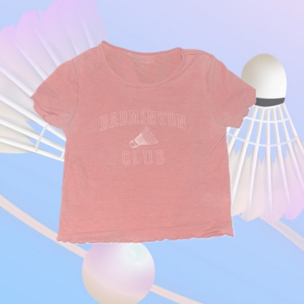 BADMINTON CLUB BLUSH PINK CROP TOP BABY TEE